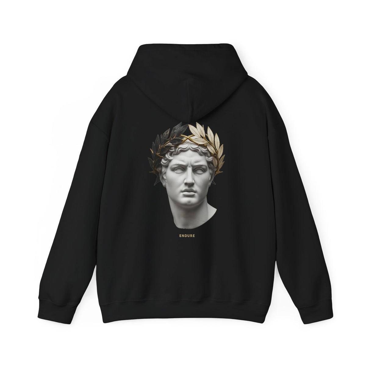 Roman Bust Hoodie — Laurel Crown Classical Statue Print