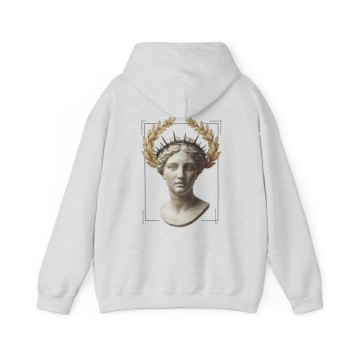 Laurel Relief Hoodie — Carved Roman Bust Classical Sweatshirt