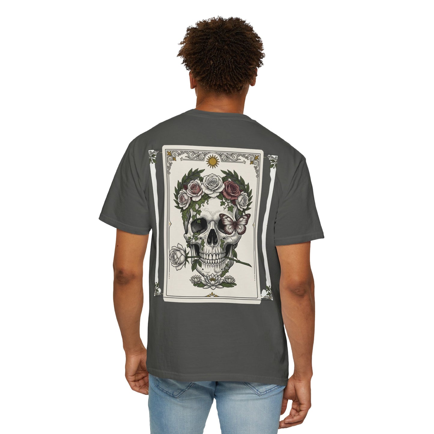 Memento Mori Tee — Skull & Roses Back Print