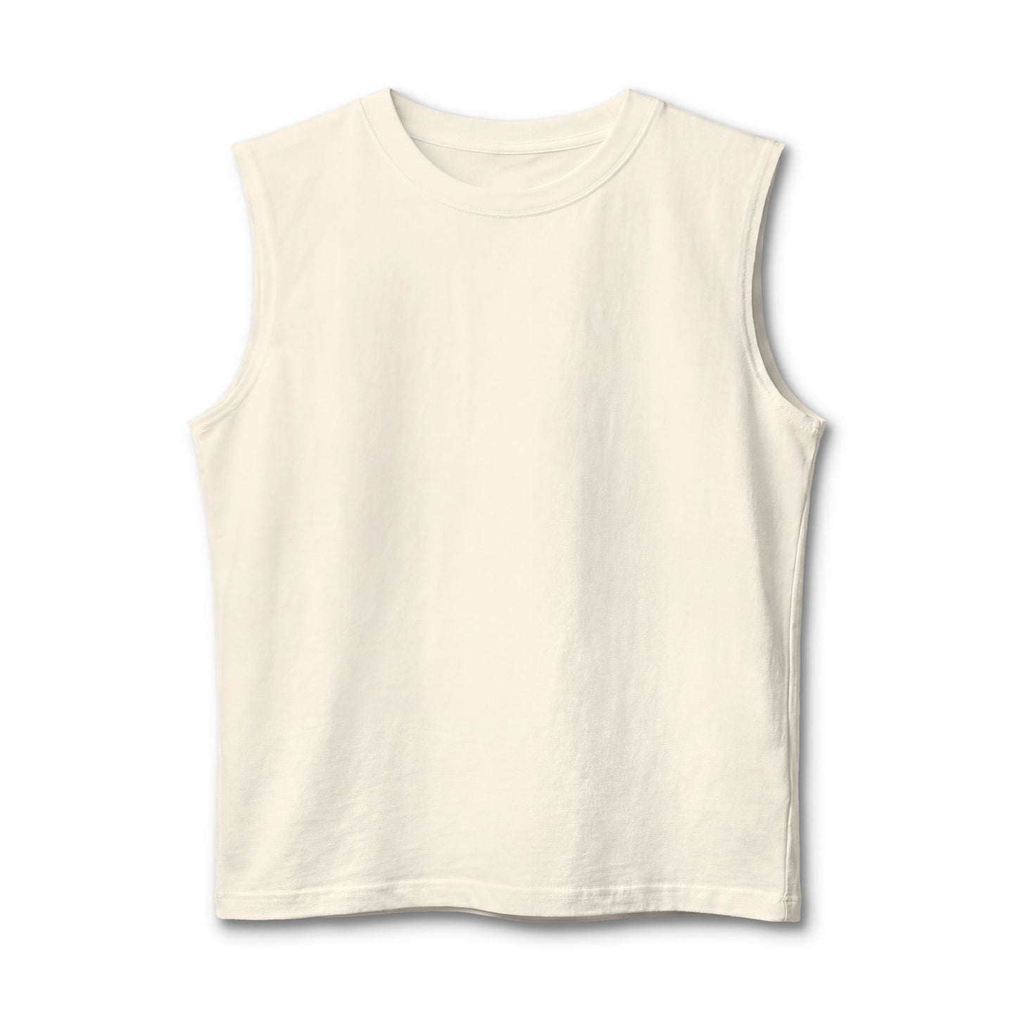 Distressed skull crowned with roses printed on the back of a ring-spun cotton tank top