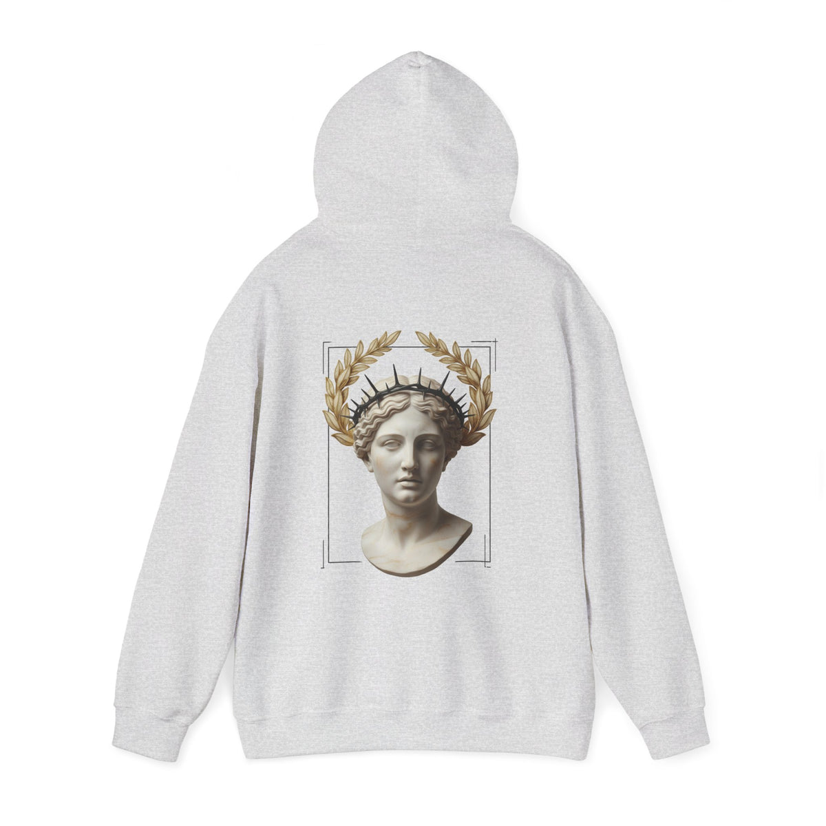 Laurel Relief Hoodie — Carved Roman Bust Classical Sweatshirt