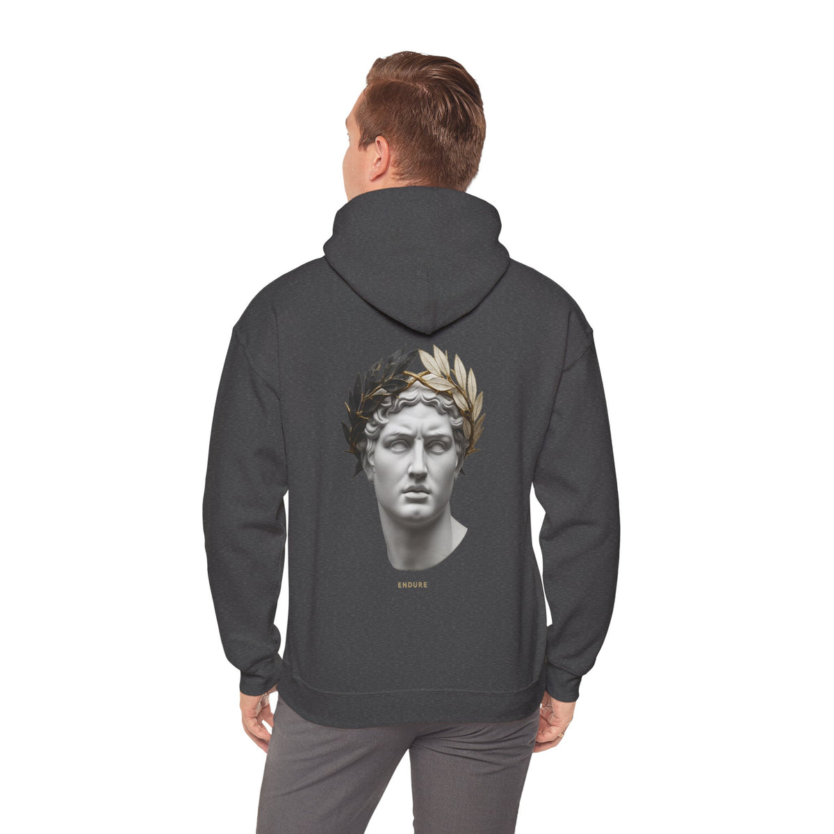 Roman Bust Hoodie — Laurel Crown Classical Statue Print