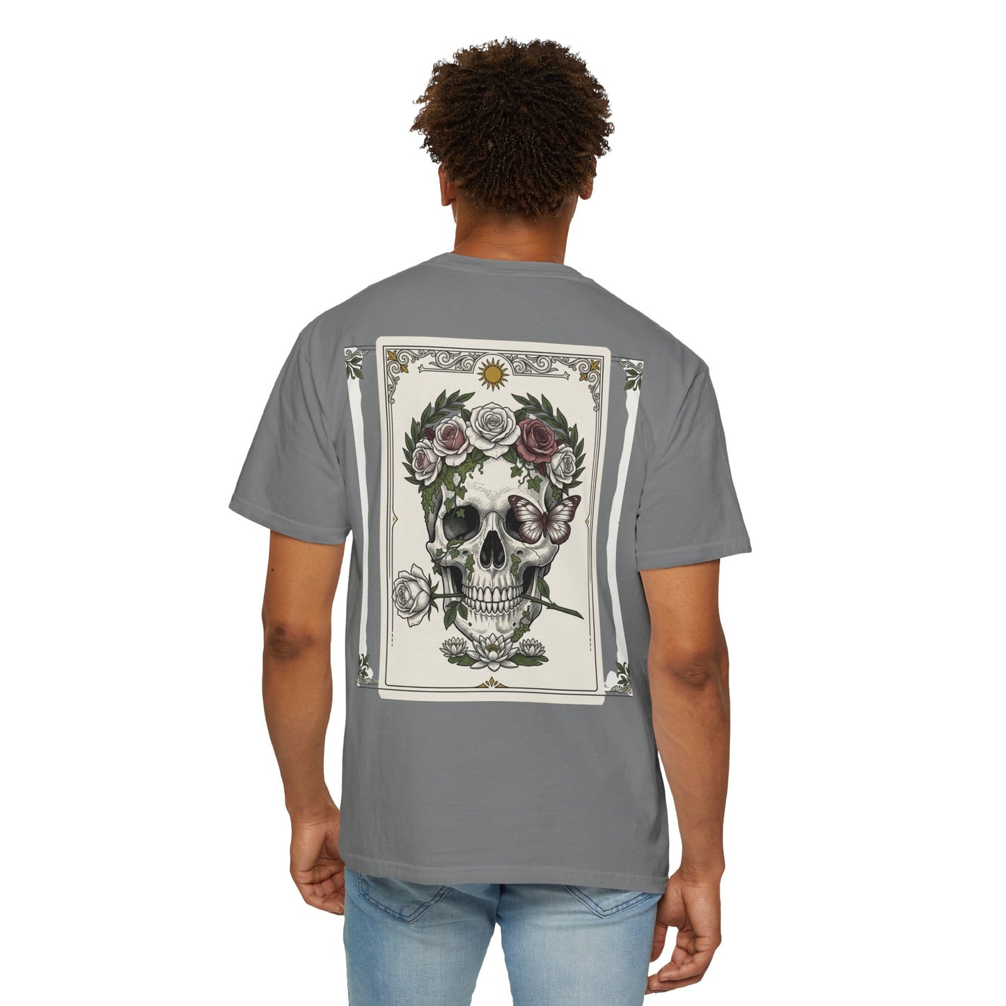 Memento Mori Tee — Skull & Roses Back Print