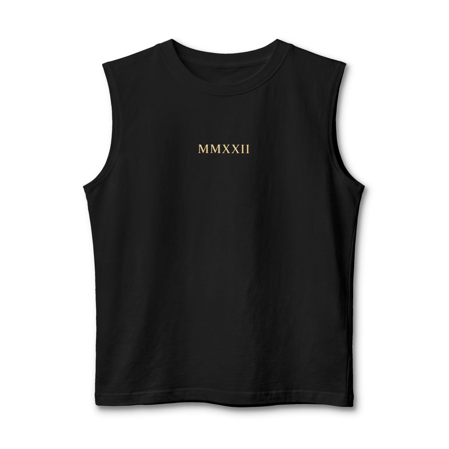 Classical figure with a spiralled shell printed on the back of a ring-spun cotton tank top
