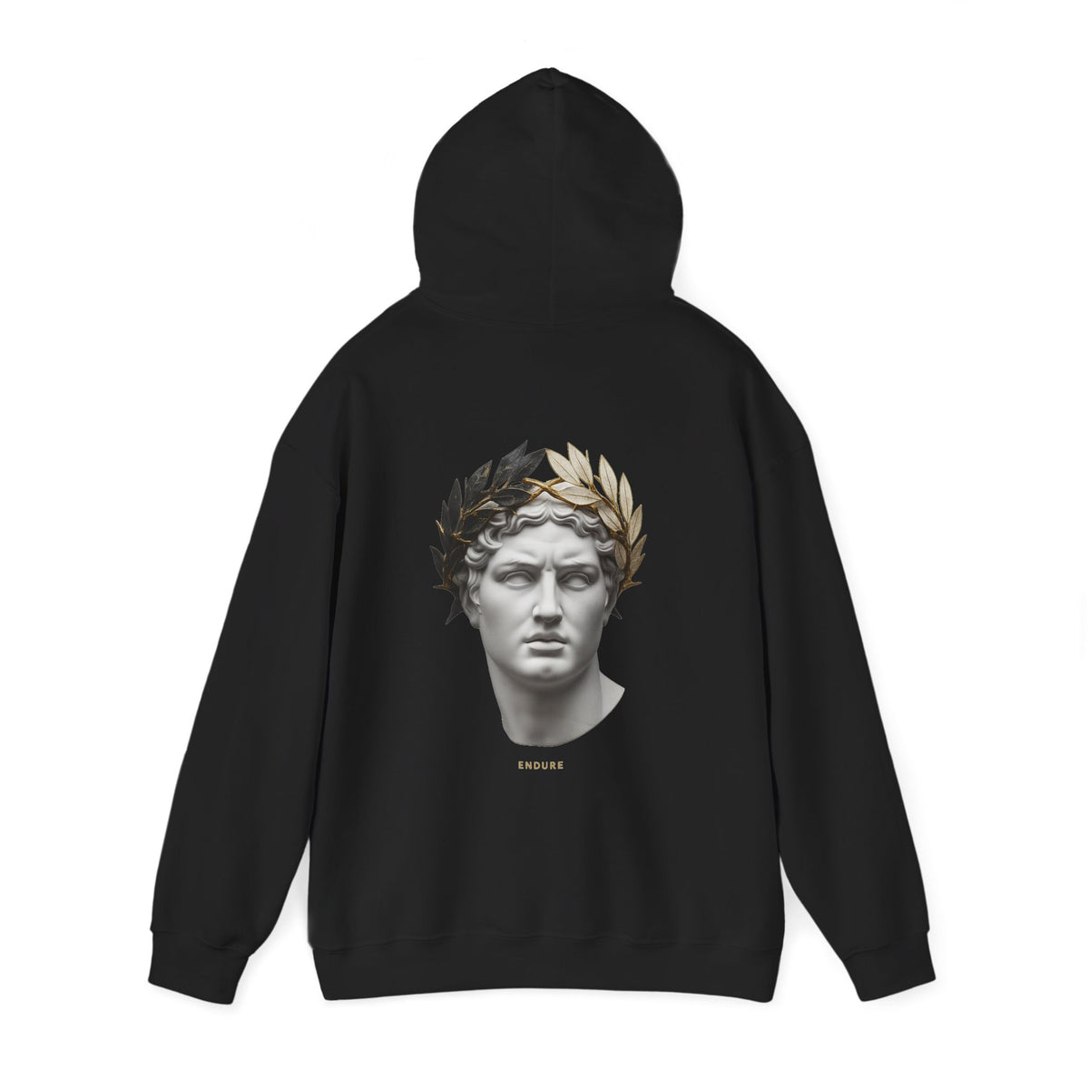 Roman Bust Hoodie — Laurel Crown Classical Statue Print