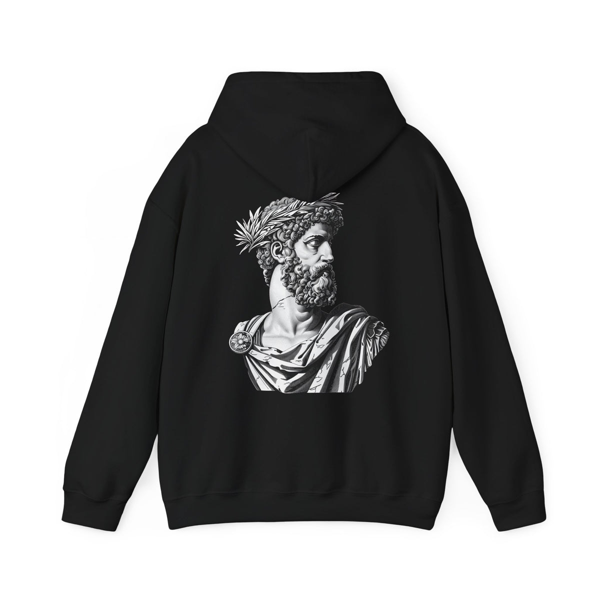 Classical Statue Hoodie — Roman Bust Graphic Back Print