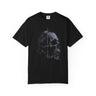 Skull Profile Tee — Gothic Cross Detail Graphic Shirt