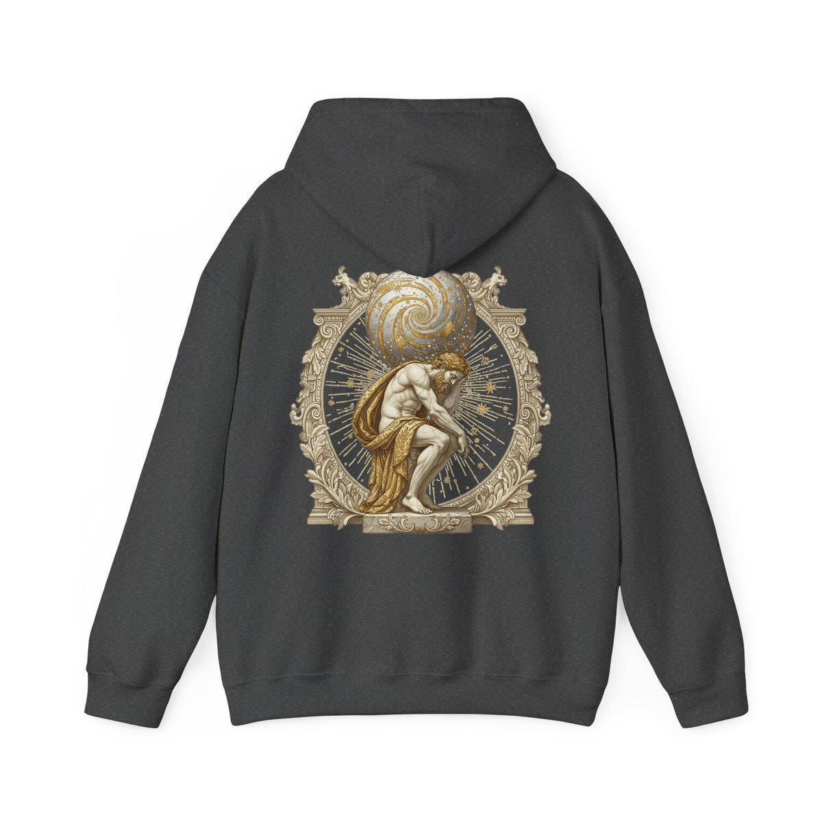 Atlas Hoodie — Greek Titan Mythology Statue Back Print