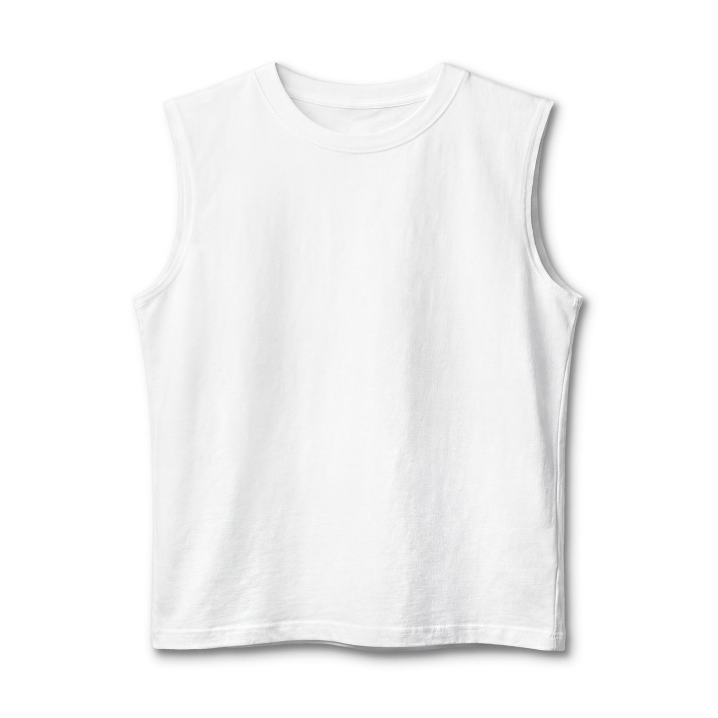 Distressed skull crowned with roses printed on the back of a ring-spun cotton tank top