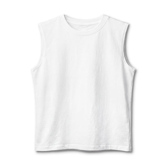 Distressed skull crowned with roses printed on the back of a ring-spun cotton tank top