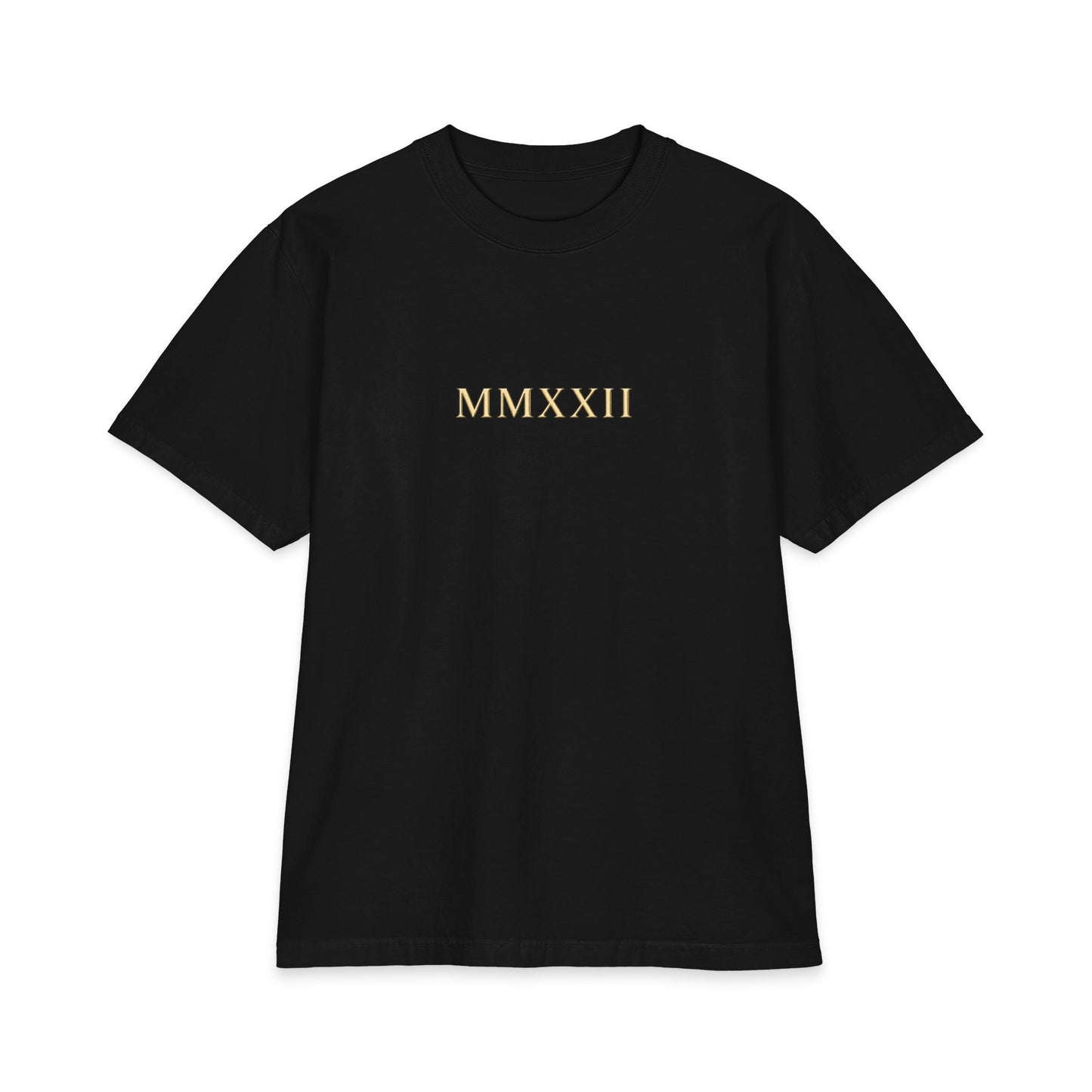 Classical figure bearing a globe printed on the back of a heavyweight oversized cotton tee