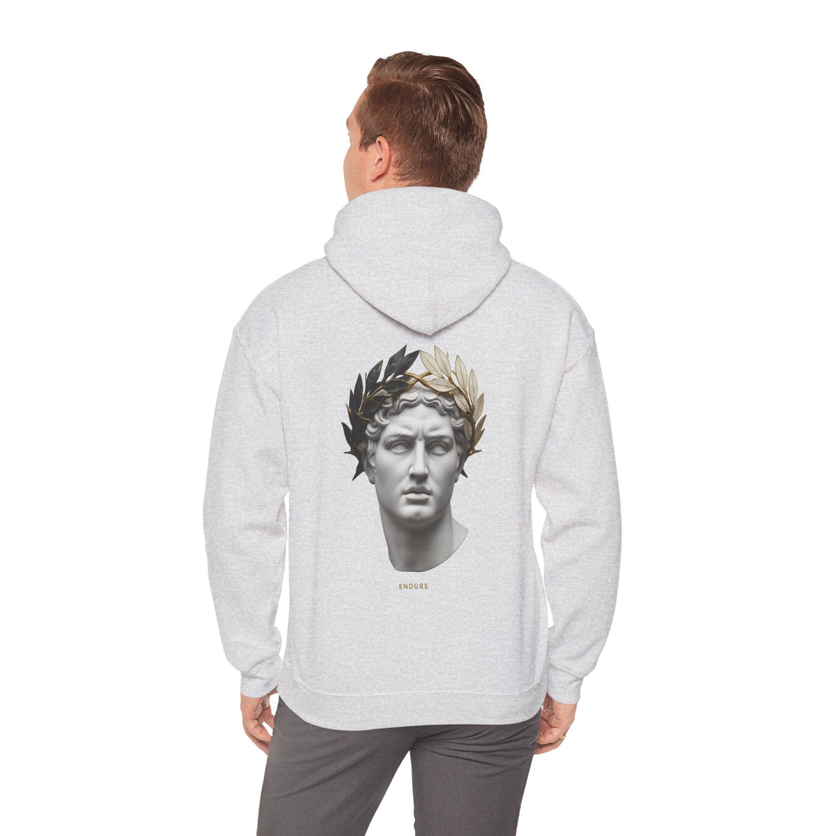 Roman Bust Hoodie — Laurel Crown Classical Statue Print