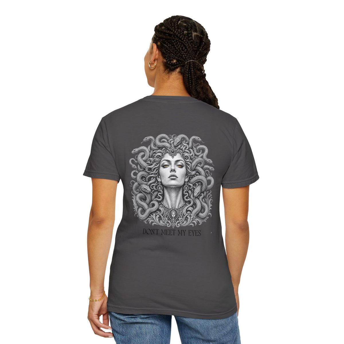 Medusa Tee — Greek Mythology Gorgon Back Print Graphic Shirt