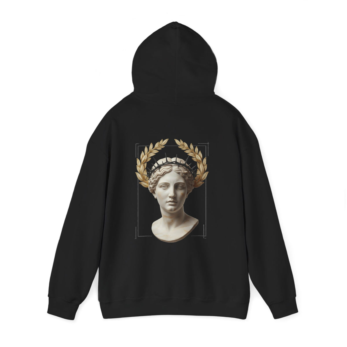 Laurel Relief Hoodie — Carved Roman Bust Classical Sweatshirt