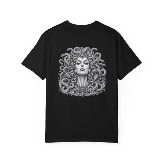 Medusa Tee — Greek Mythology Gorgon Back Print Graphic Shirt
