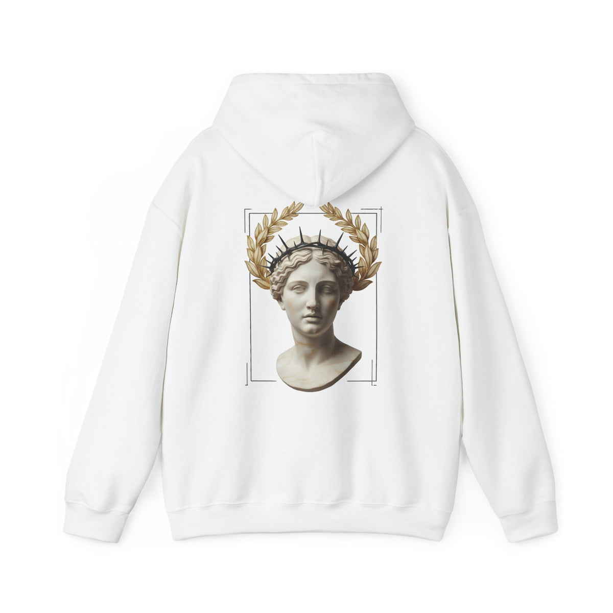 Laurel Relief Hoodie — Carved Roman Bust Classical Sweatshirt