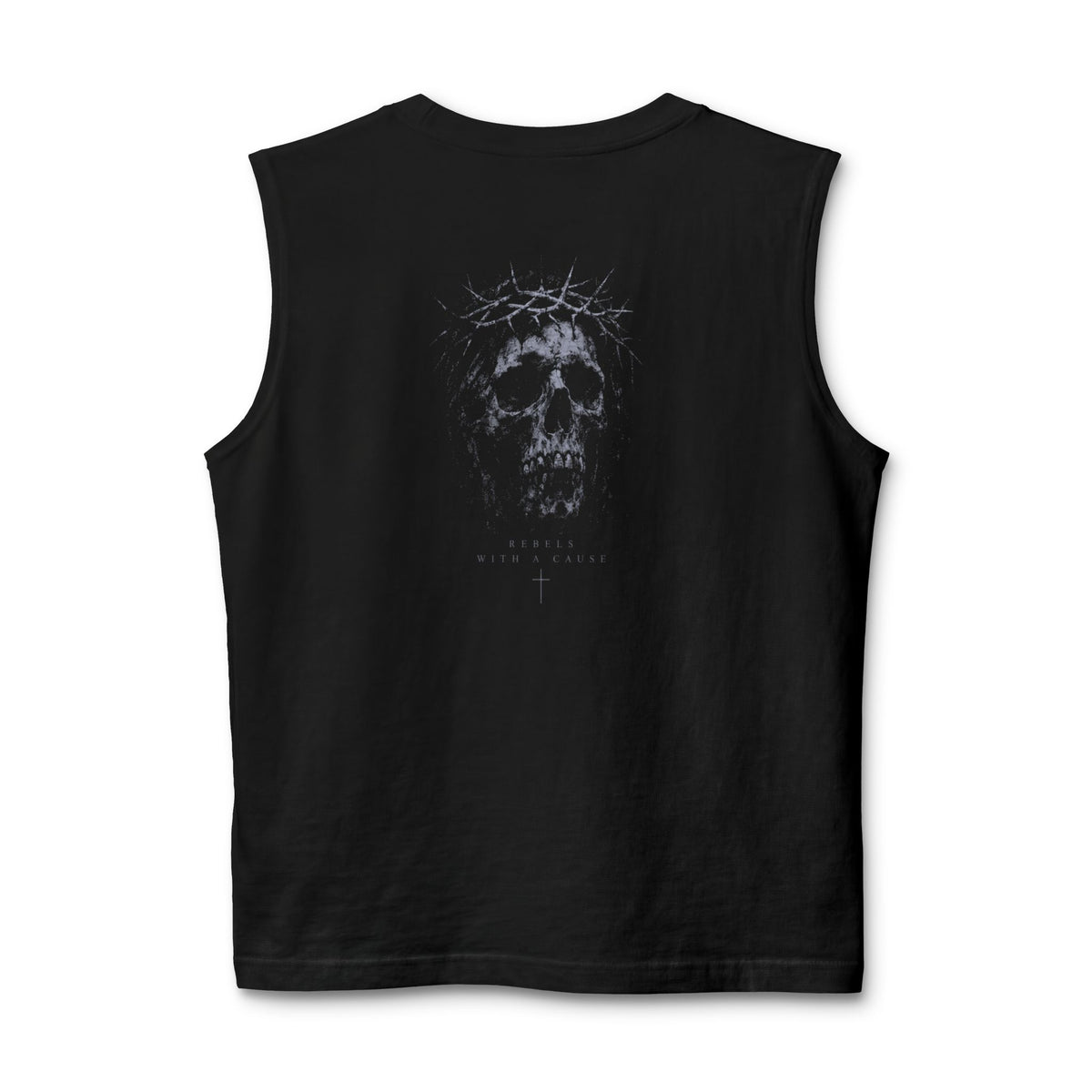 Skull of Thorns Muscle Tank — Gothic Memento Mori Back Print