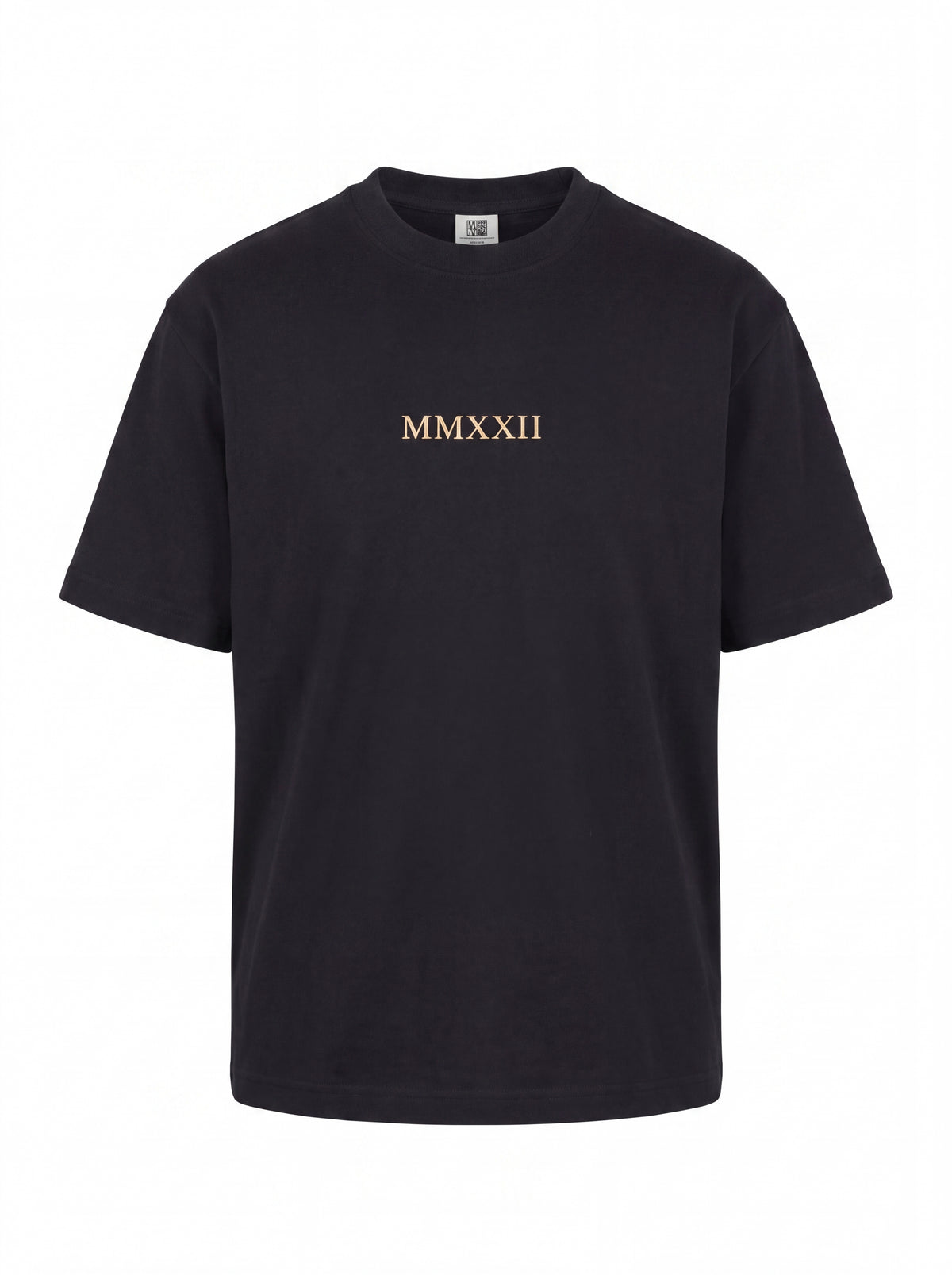 Unisex Heavyweight 6.1 oz Cotton Boxy Fit T-Shirt featuring roman bust gold laurel wreath Graphic - 3D Ghost Mannequin Front View