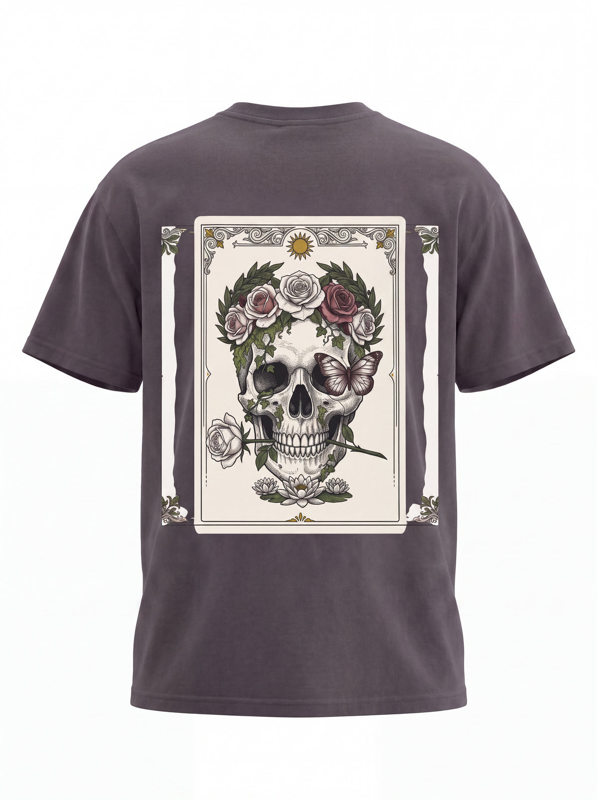 Memento Mori Tee — Skull and Roses Gothic Back Print Shirt