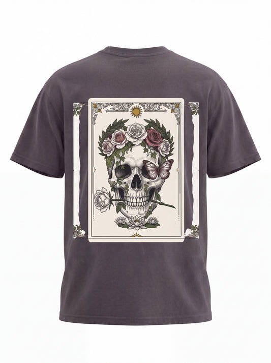 Memento Mori Tee — Skull and Roses Gothic Back Print Shirt