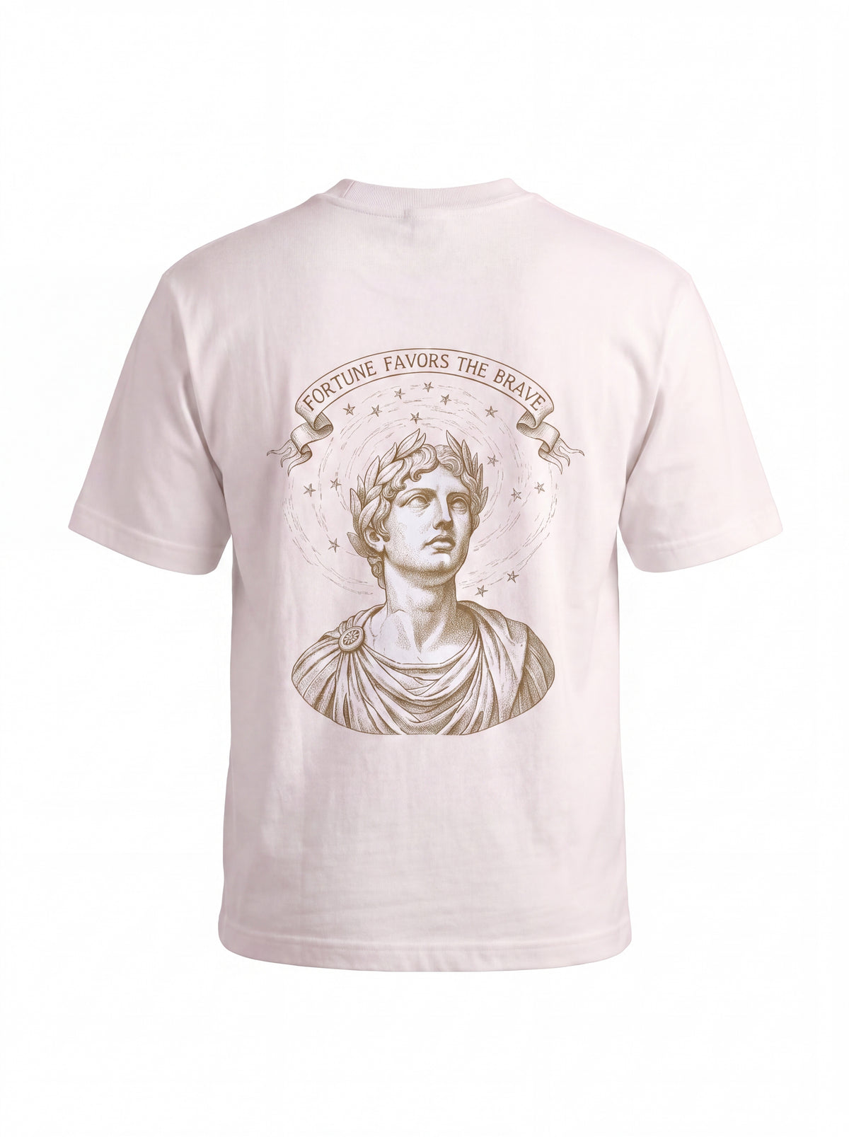 Roman Bust Tee — Fortune Favors the Brave Latin Motto Shirt