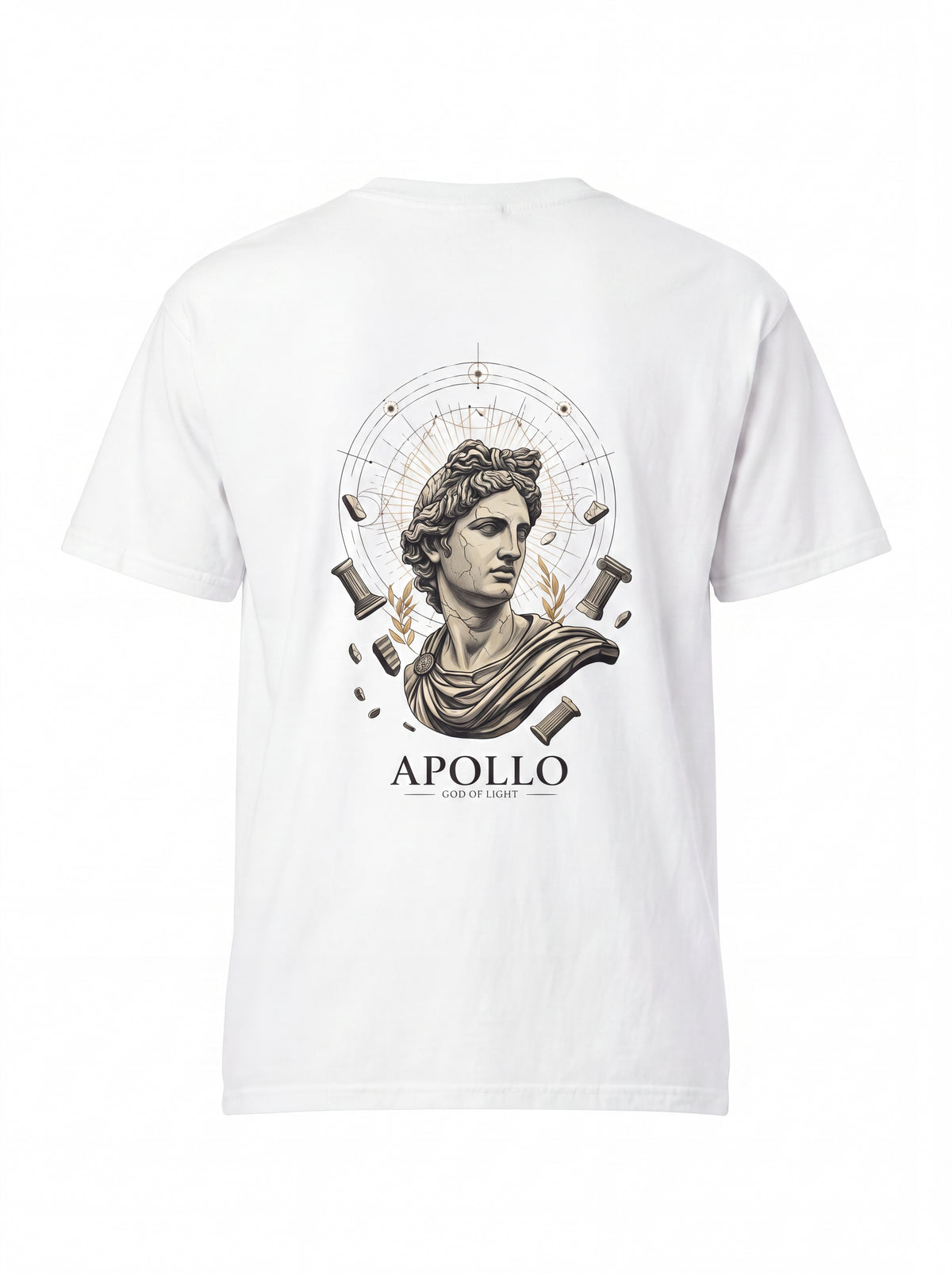 Apollo Tee — Greek God Statue Mythology Back Print Shirt