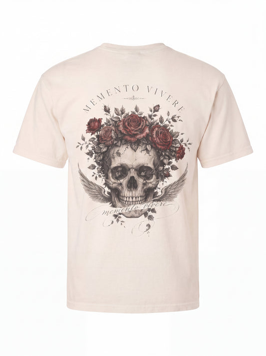 Skull and Roses Tee — Memento Mori Gothic Back Print Shirt