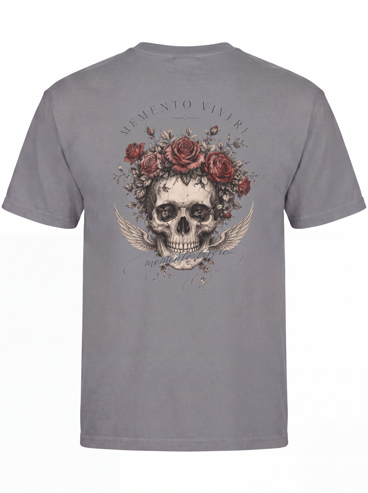 Skull and Roses Tee — Memento Mori Gothic Back Print Shirt