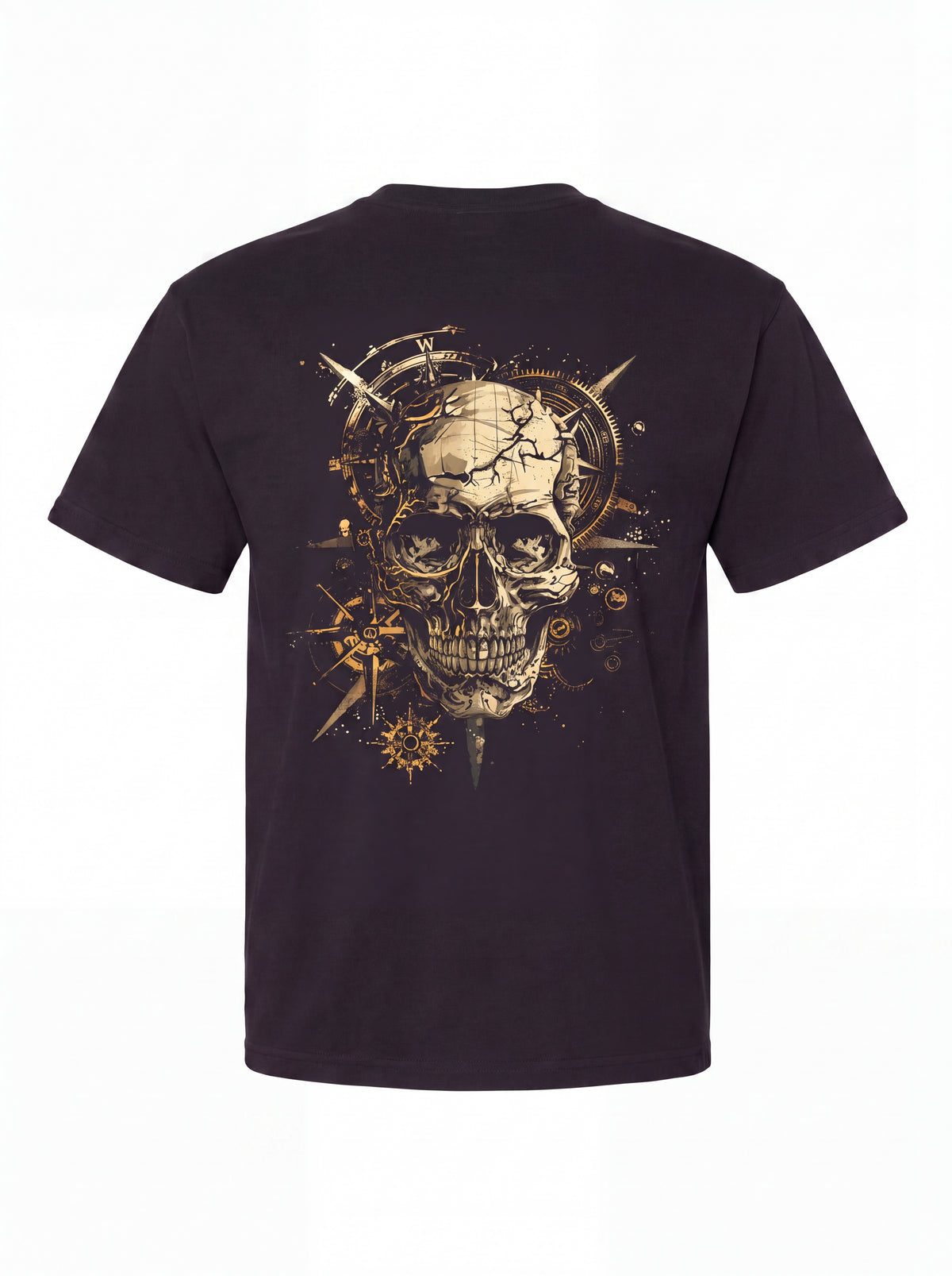 Skull Compass T‑Shirt — Vintage Nautical Skull Graphic Tee