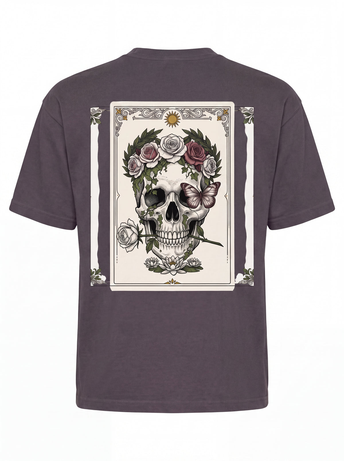 Memento Mori Tee — Skull and Roses Gothic Back Print Shirt