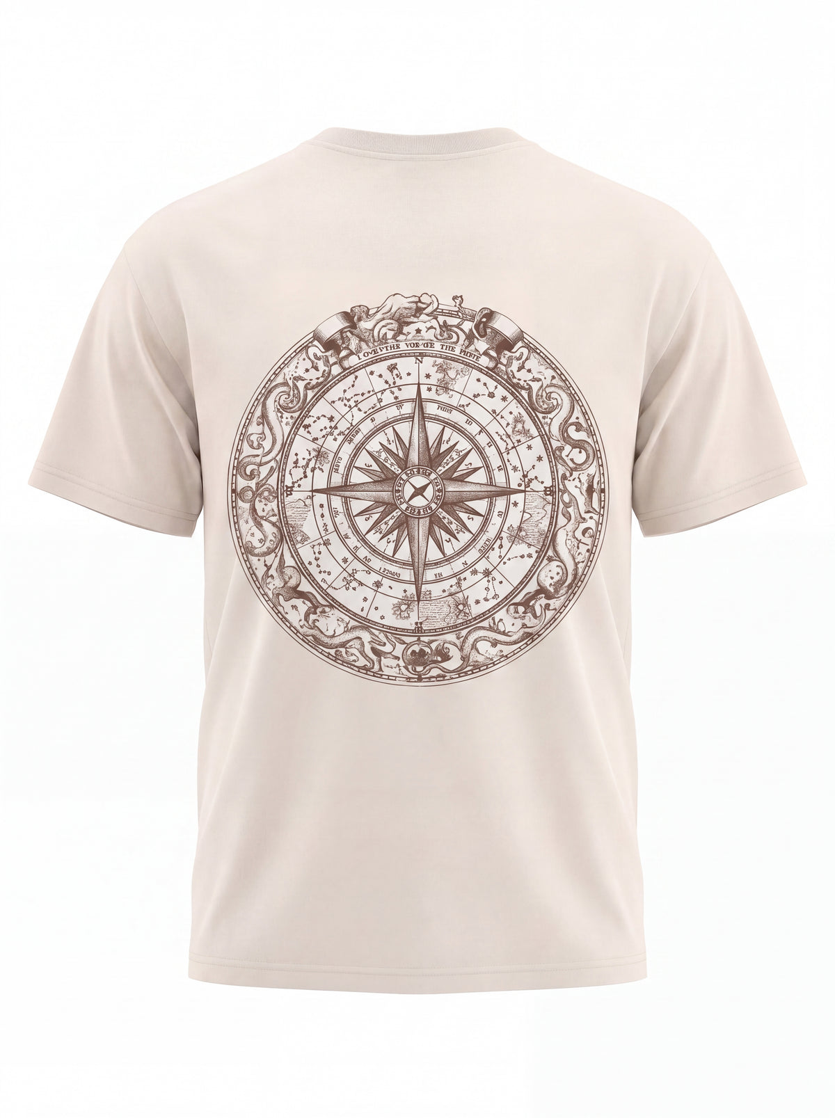 Compass Rose Tee — Vintage Nautical Map Back Print Shirt