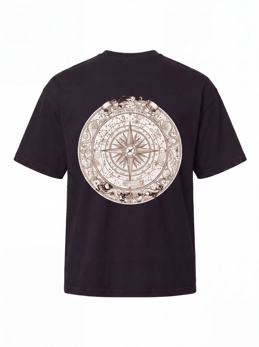 Compass Rose Tee — Vintage Nautical Map Back Print Shirt