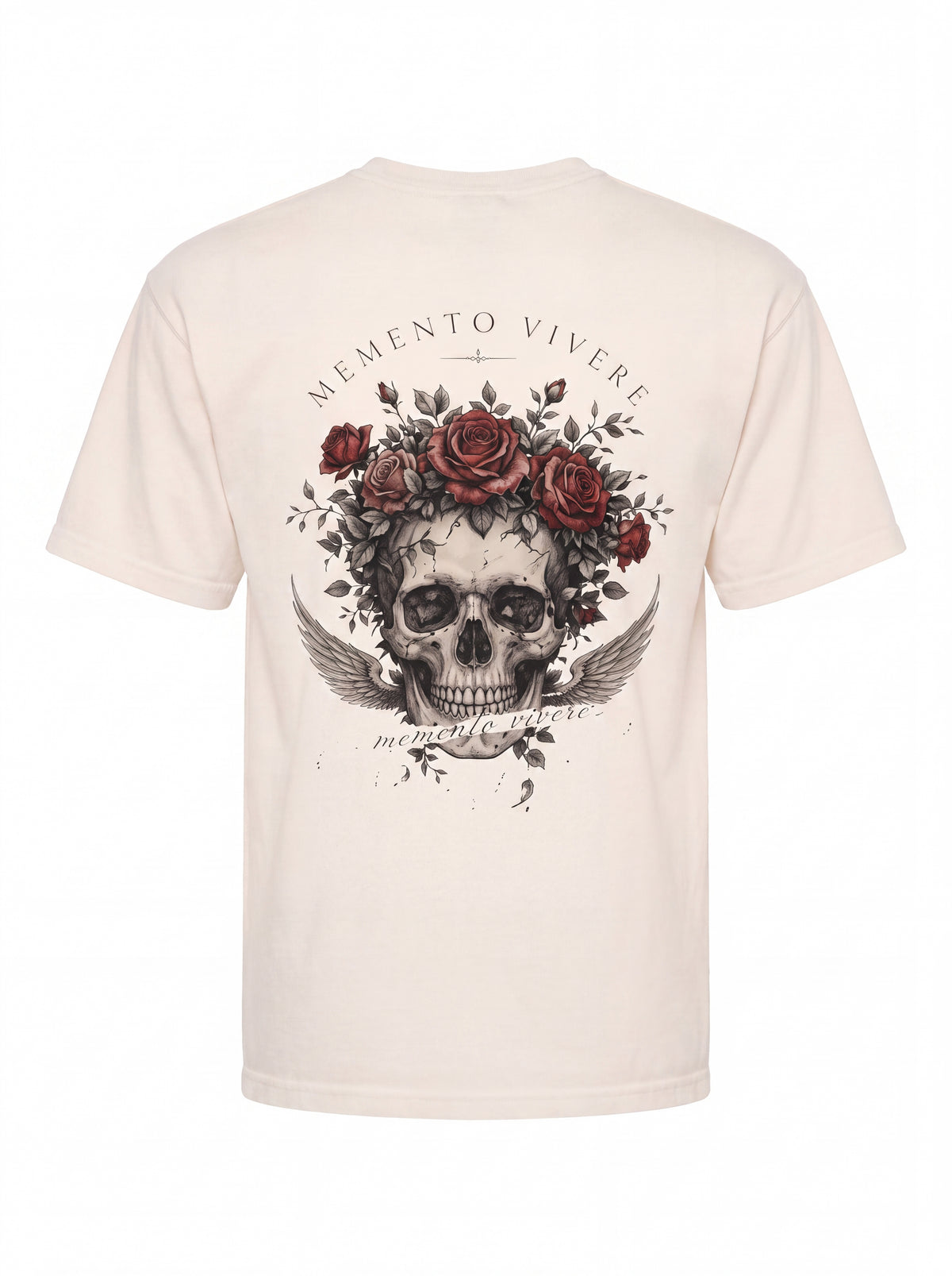 Skull and Roses Tee — Memento Mori Gothic Back Print Shirt