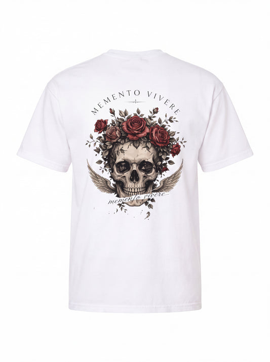 Skull and Roses Tee — Memento Mori Gothic Back Print Shirt