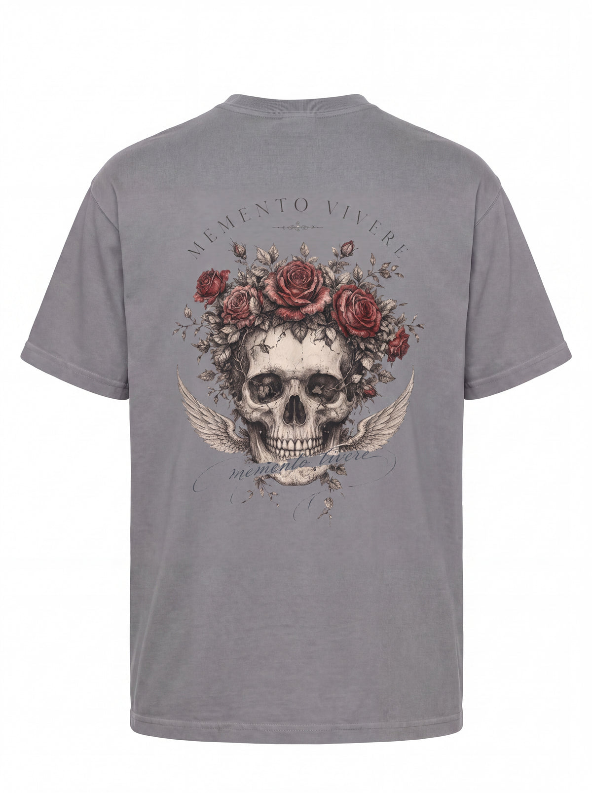 Skull and Roses Tee — Memento Mori Gothic Back Print Shirt
