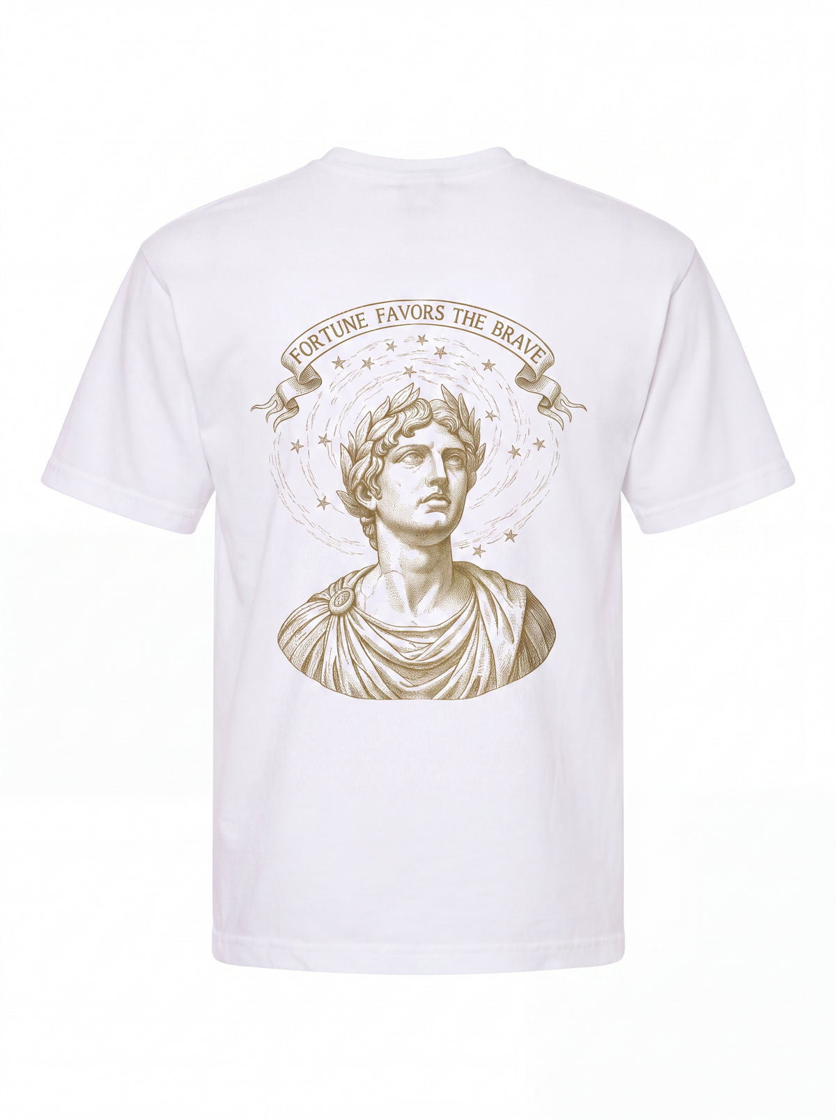 Roman Bust Tee — Fortune Favors the Brave Latin Motto Shirt