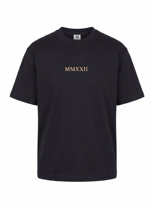 Gold Laurel Wreath Tee — Classical Emblem Back Print Shirt