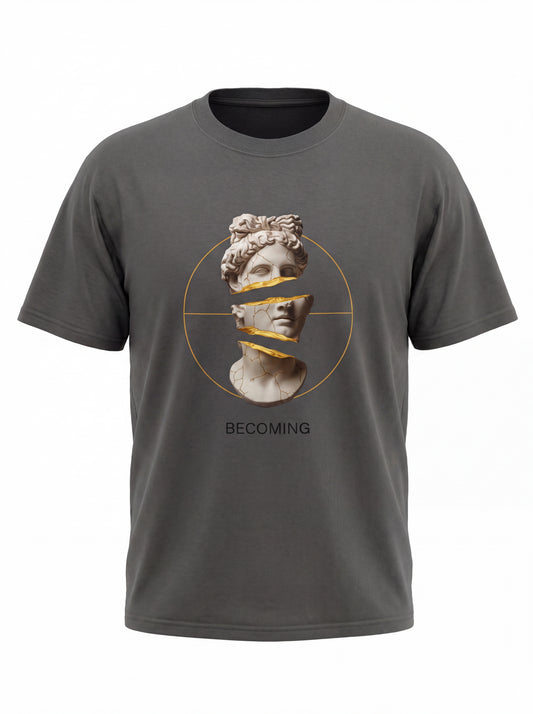 Marble Statue Tee — Unfinished Sculpture Art Graphic Shirt