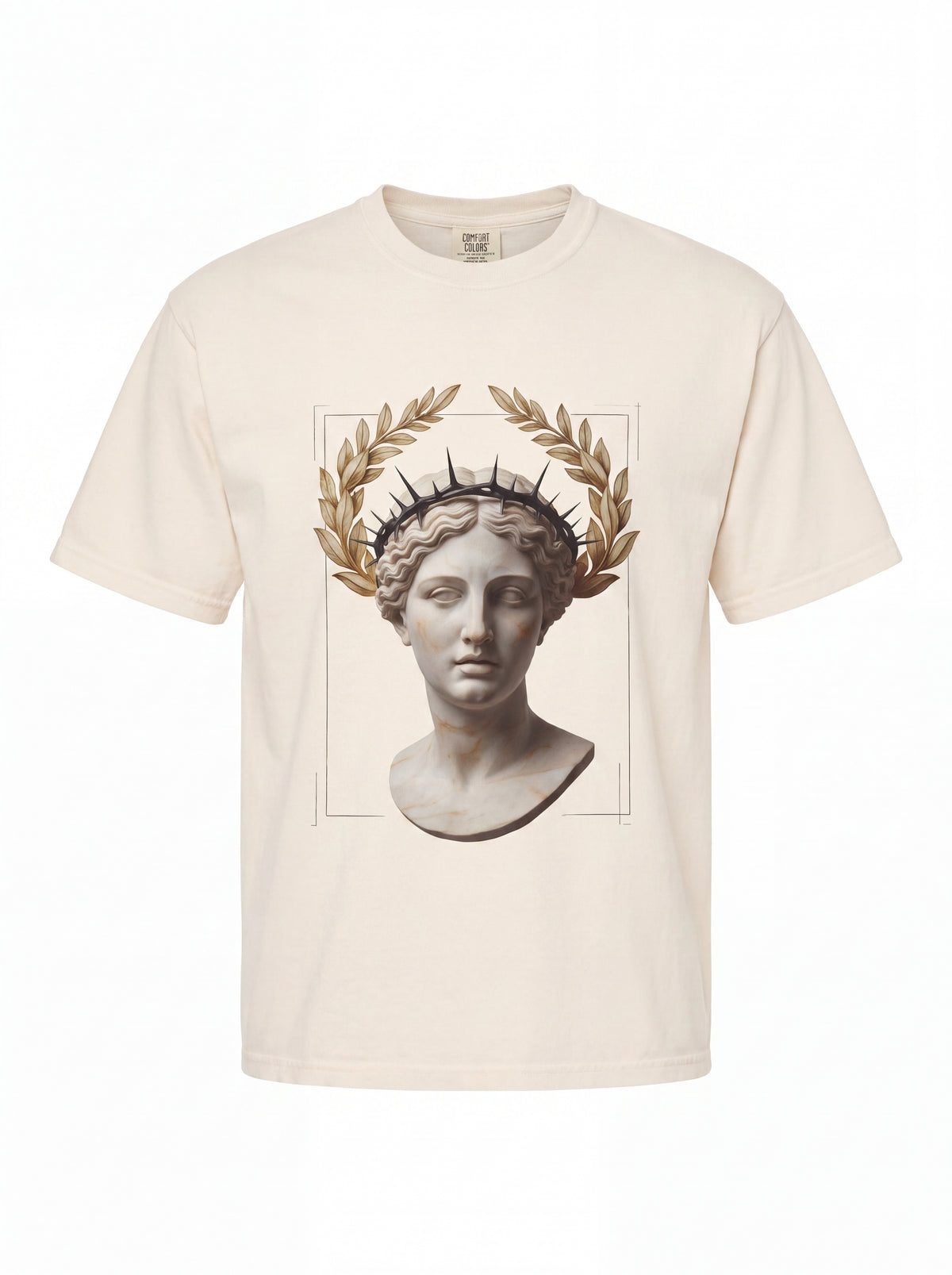Classical Statue Tee — Roman Bust Laurel Wreath Graphic Shirt