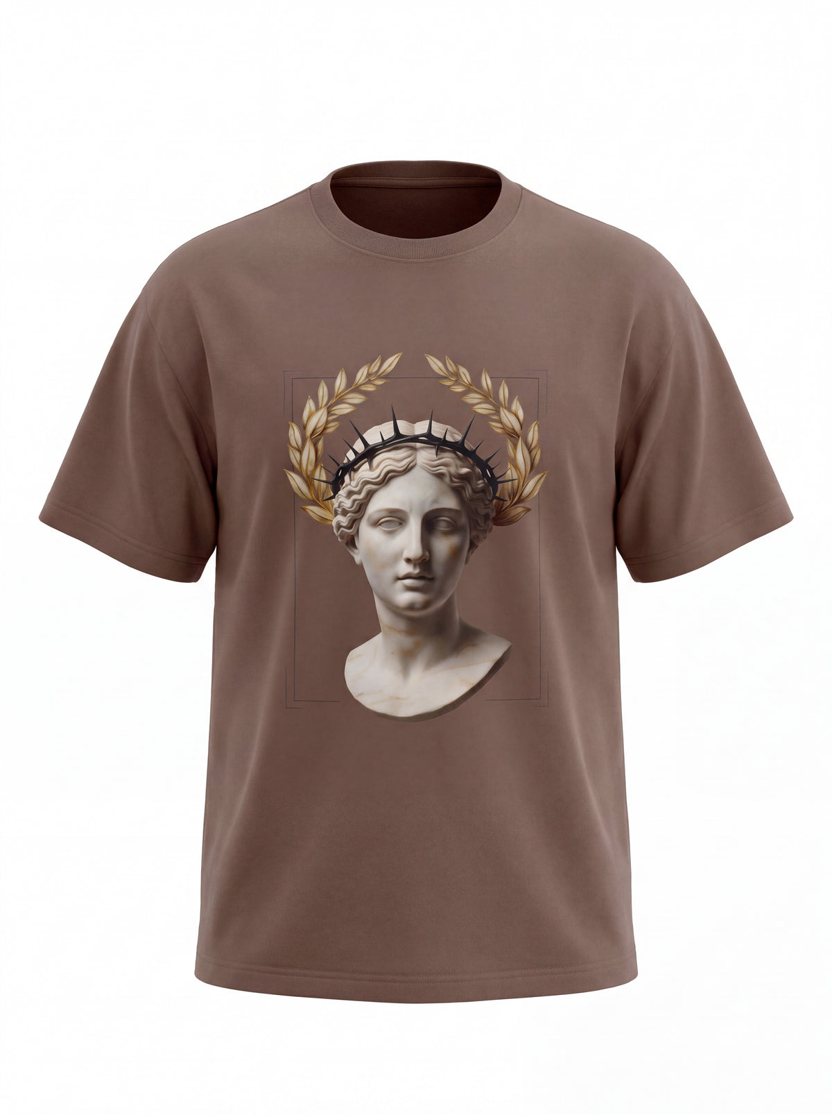 Classical Statue Tee — Roman Bust Laurel Wreath Graphic Shirt
