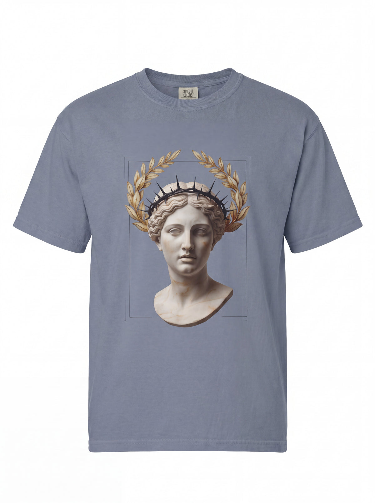 Classical Statue Tee — Roman Bust Laurel Wreath Graphic Shirt