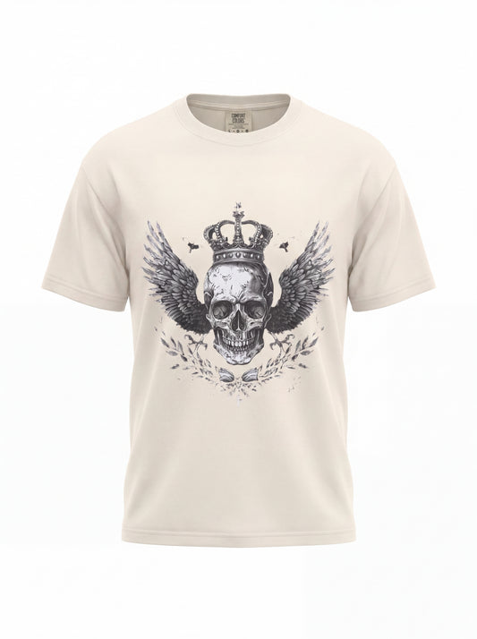Skull Crown Tee — Winged Skull Graphic T-Shirt