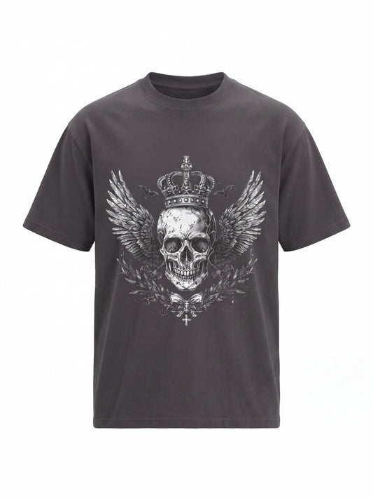 Skull Crown Tee — Winged Skull Graphic T-Shirt