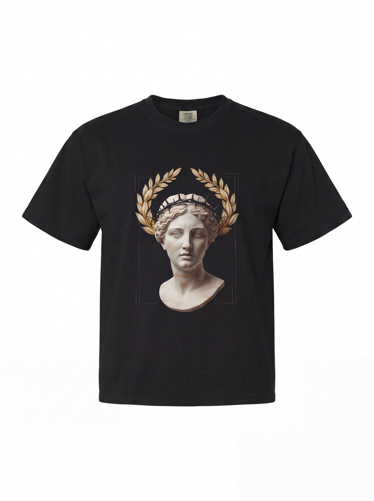Classical Statue Tee — Roman Bust Laurel Wreath Graphic Shirt