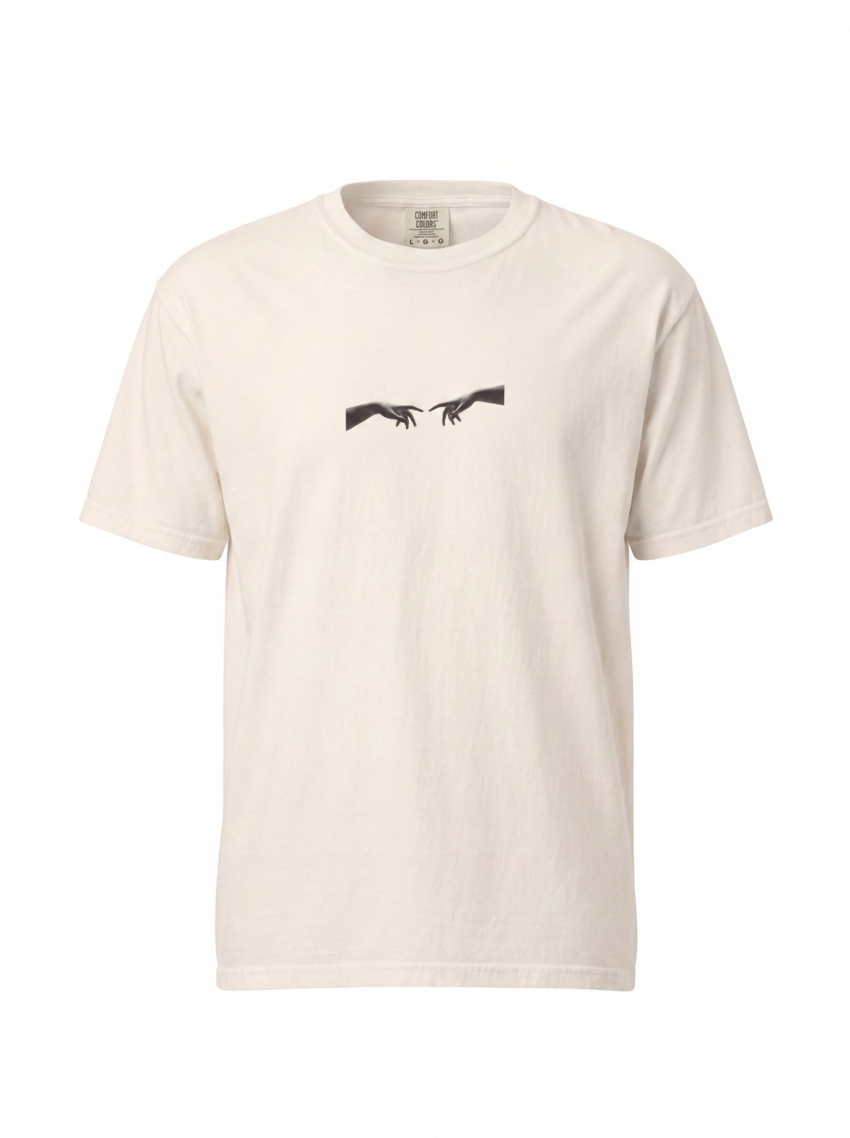 Unisex Heavyweight 6.1 oz Cotton Boxy Fit T-Shirt featuring apollo god sunburst Graphic - 3D Ghost Mannequin Front View