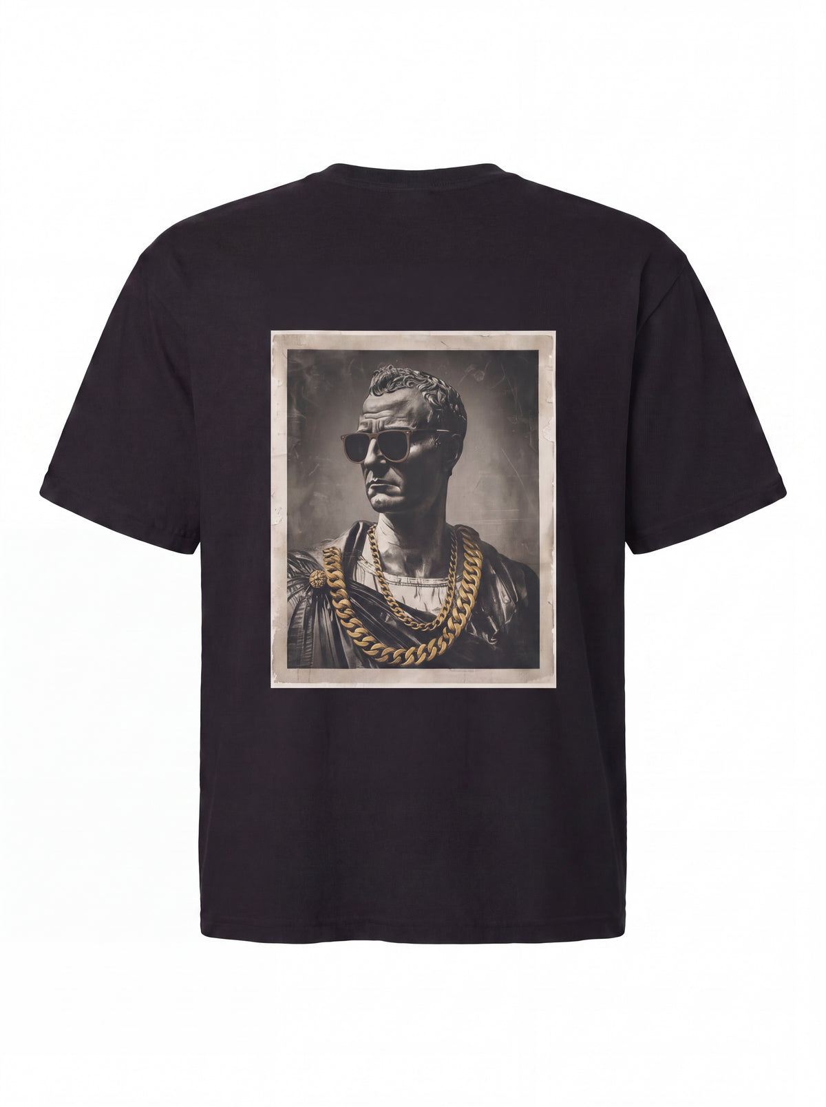 Cuban Chain Roman Bust T-Shirt — 90s Hip-Hop Classical Statue Graphic Tee