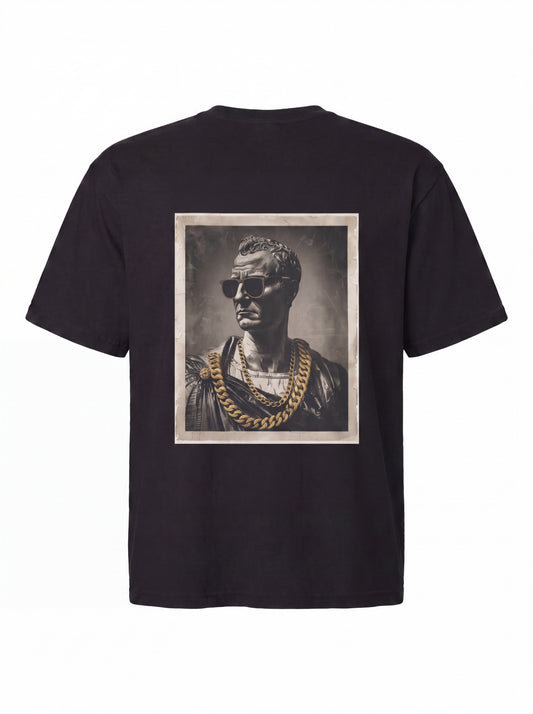 Cuban Chain Roman Bust T-Shirt — 90s Hip-Hop Classical Statue Graphic Tee