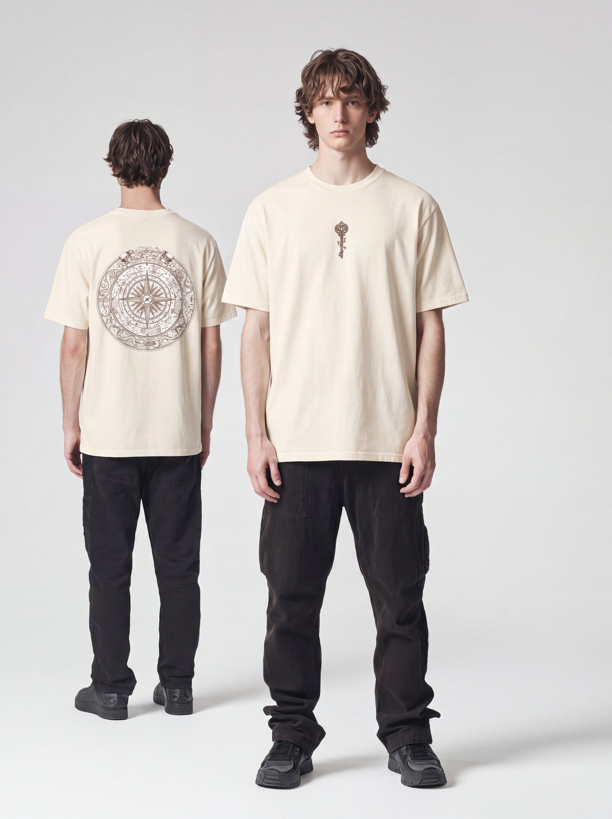 Compass Rose Tee — Vintage Nautical Map Back Print Shirt