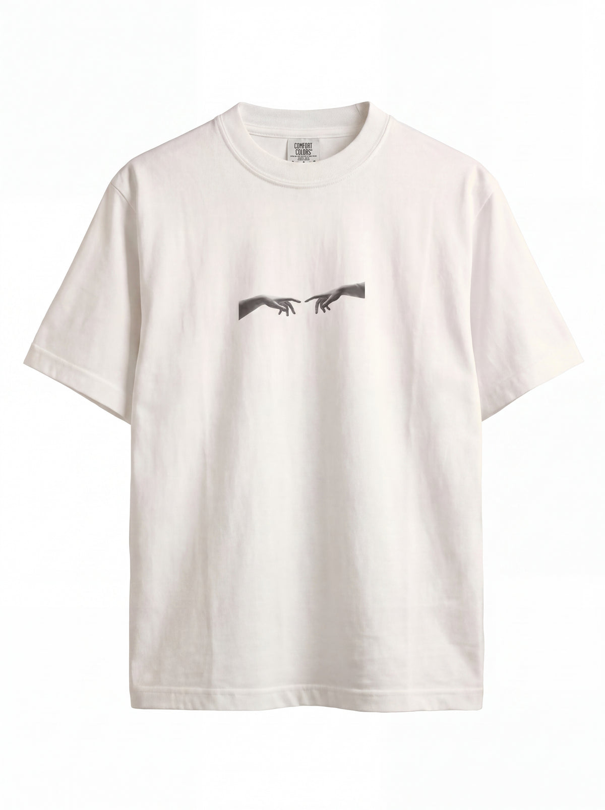 Unisex Heavyweight 6.1 oz Cotton Boxy Fit T-Shirt featuring greek philosopher bust red censor Graphic - 3D Ghost Mannequin Front View