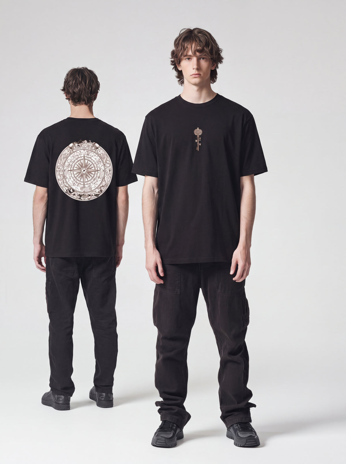 Compass Rose Tee — Vintage Nautical Map Back Print Shirt